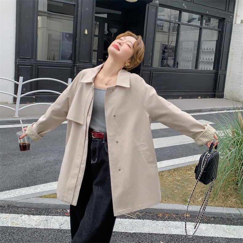 卡其色风衣外套女春秋2025年新款中长款小个子今年流行爆款大衣,女装风衣,难舍钰依