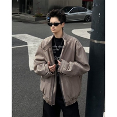 小千鸟格夹克男士韩版潮流宽松百搭帅气2026春季ins外套W6490-P81，男装夹克，星座412-2