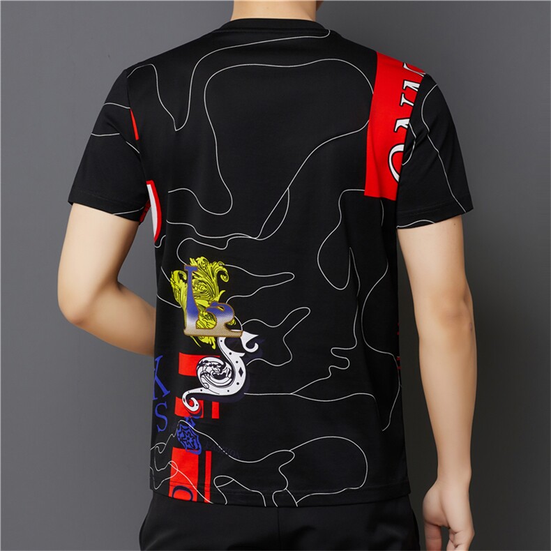 W8309钱塘2020-3夏季新款男士双丝光精品纯休闲短袖T恤P125,男装T恤,钱塘207-3