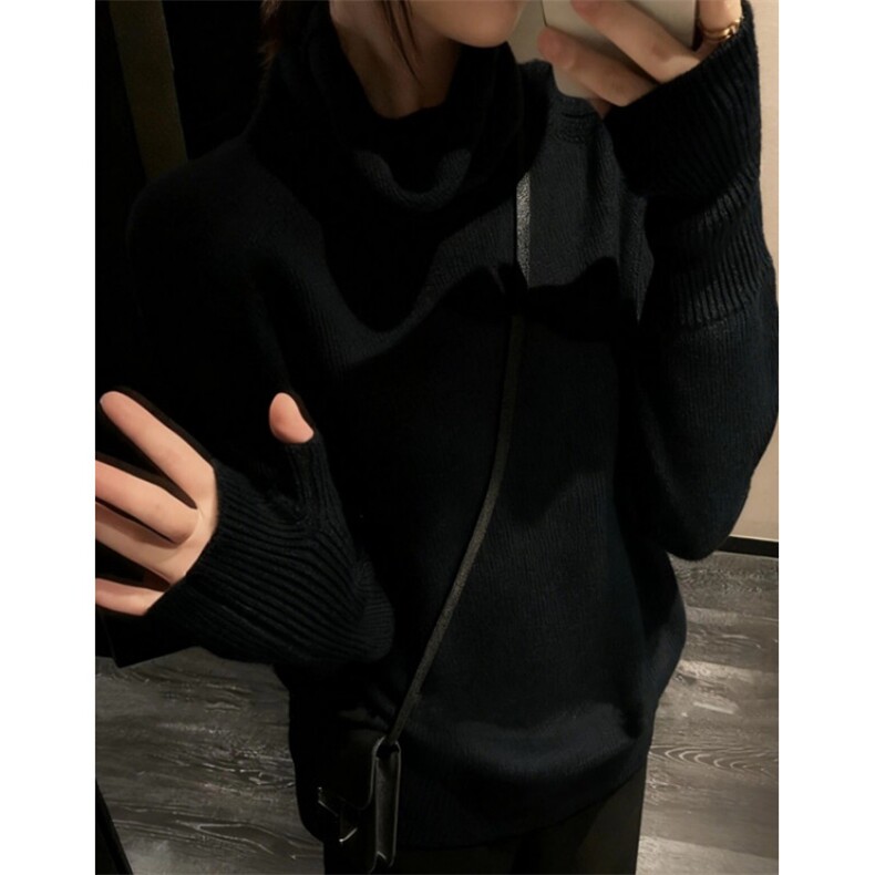 不规则高领毛衣女秋冬松弛感慵懒风蝙蝠袖针织衫上衣MF1334,男装针织衫/毛衣,星座1116A（原606A-3）