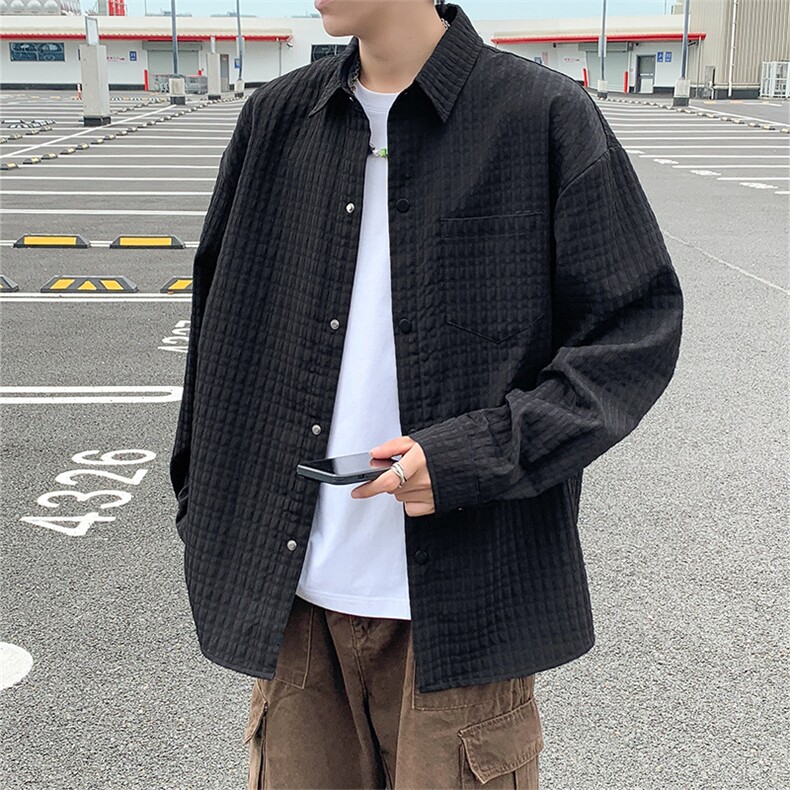 长袖衬衫日系港风ins宽松衬衣男生潮流百搭休闲外套C0557-P58图片
