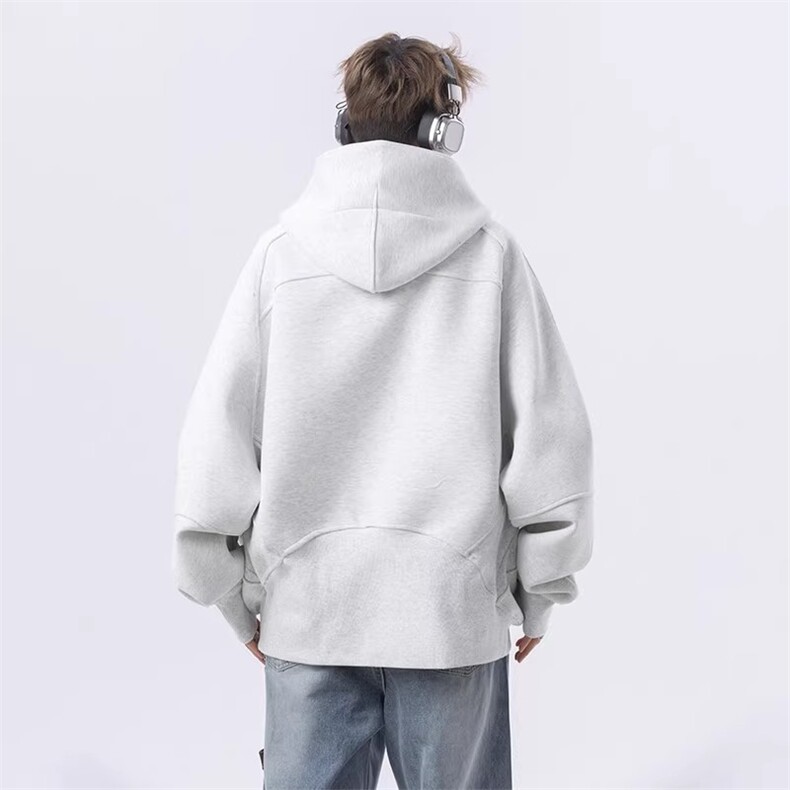 美式连帽半拉链卫衣男春秋质感设计感宽松休闲外套上衣WY35P49,女装短外套,星座1013-5