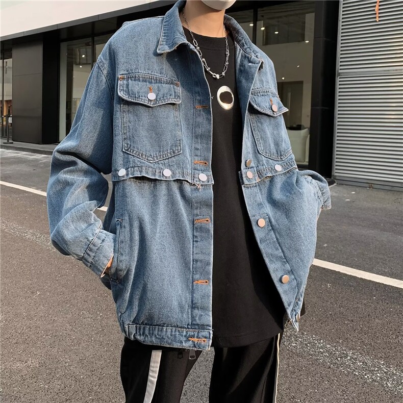美式高街牛仔外套男韩版潮流可以拆卸帅冬季ins夹克JK8311-P70,男装工装外套,星座1109-3
