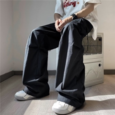 美式高街春夏季新款抽绳褶皱hiphop宽松垂感伞兵裤潮QK46-P42，男装休闲裤，星座1109-3