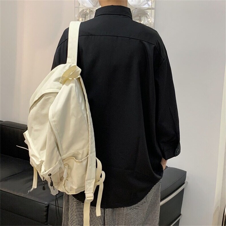 原创潮牌夏季纯色宽松七分袖衬衫美式复古链条设计衬衣ins,男装工装外套,星座1013