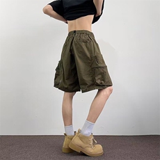 工装短裤男女潮宽松廓形直筒多口袋休闲百搭五分裤短裤DK1099-p50，男装牛仔裤，星座302B