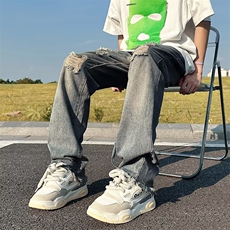 美式高街牛仔裤男韩版潮流破洞个性2023秋夏新款ins长裤RK839-P39，男装牛仔裤，星座412-3