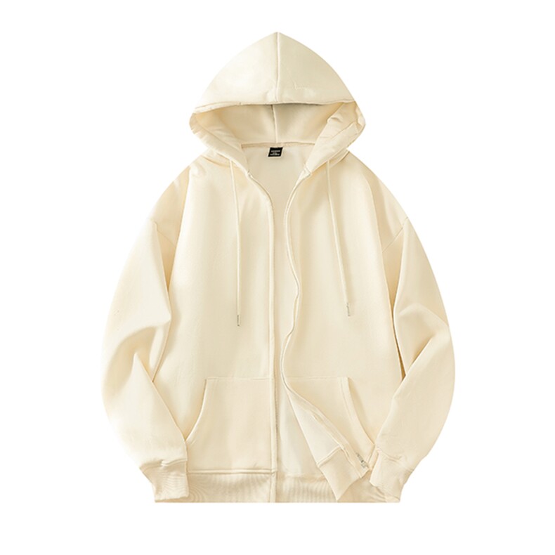 抖音得物二开加绒加厚宽松光版纯色连帽卫衣开衫外套KS11-特P33，男装卫衣，电商A486-1