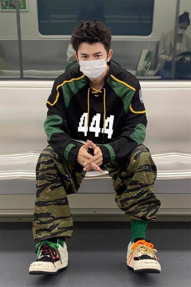 【有货】球衣风卫衣v领长袖t恤拼接冰球赛车服WY714特P54,男装T恤,星座908-1