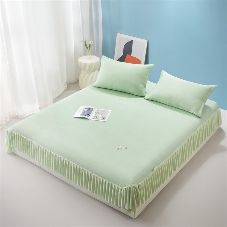 新款凉豆豆斜纹床单床裙款凉席斜纹床单款，凉席，一起卖家纺