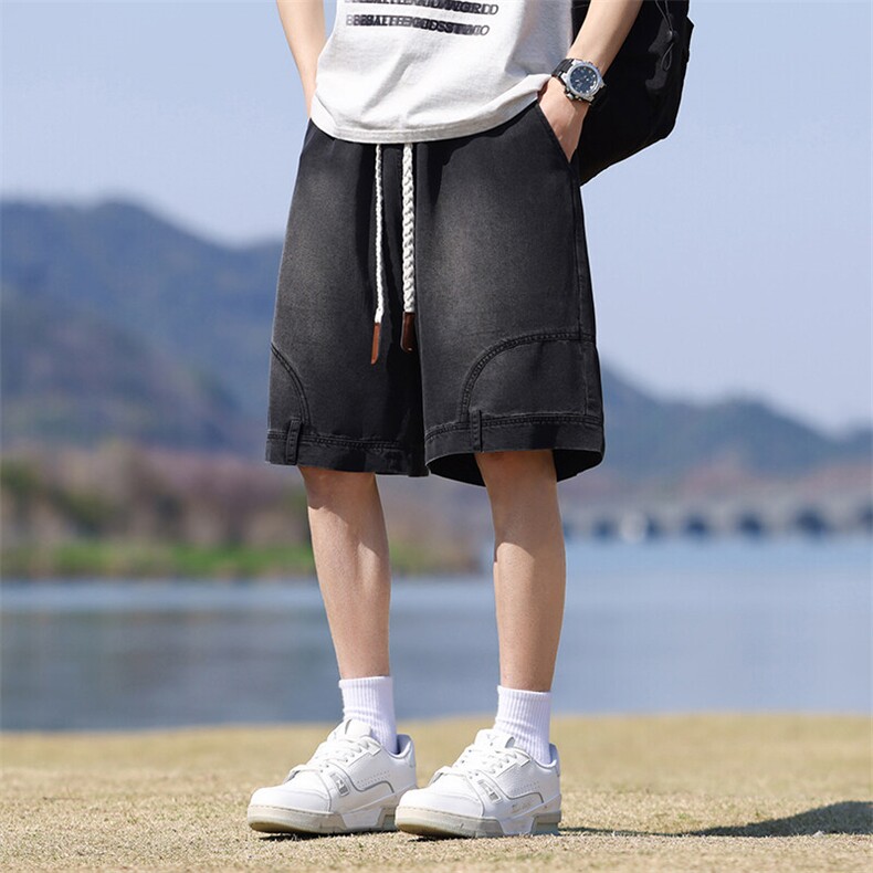 M-8XL夏季宽松大码牛仔工装短裤五分裤XZ109-K2306-TP45,男装牛仔裤,星座109
