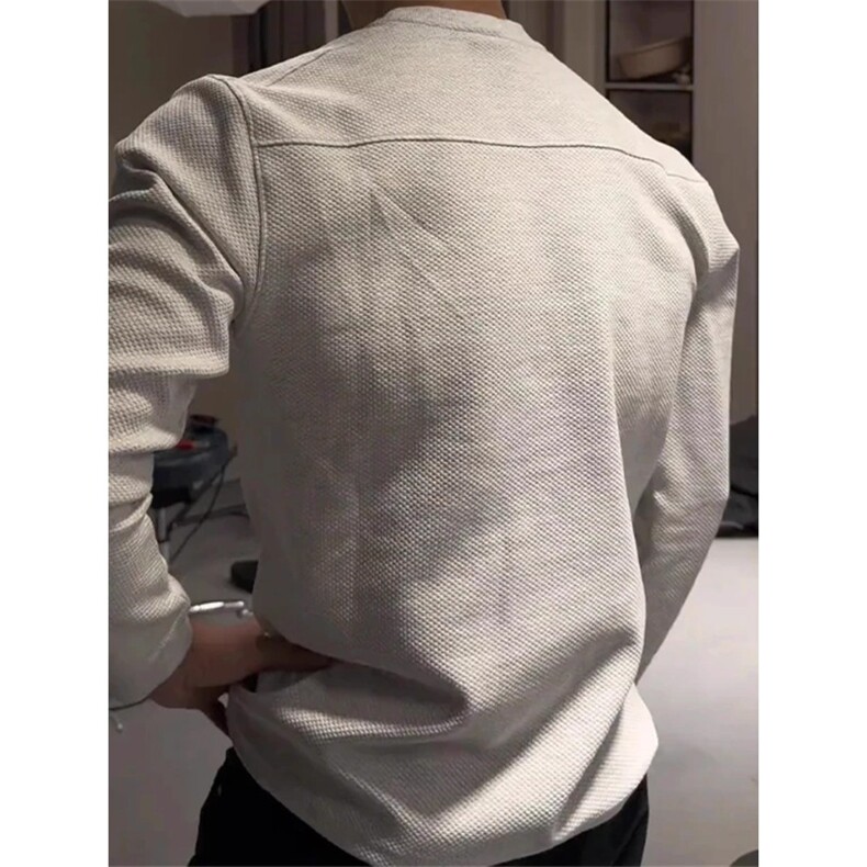 自制高品质~华夫格卫衣蜂窝红标长袖t恤T916P35,男装T恤,星座908-1