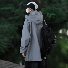 黑武士美式街头连帽冲锋衣外套男春秋新款宽松工装夹克JY704-p62，男装夹克，星座1008