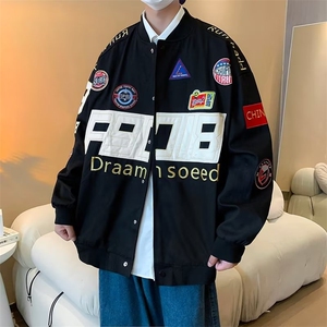 J9952-P65高级设计感宽松炸街痞帅刺绣夹克棒球服图片
