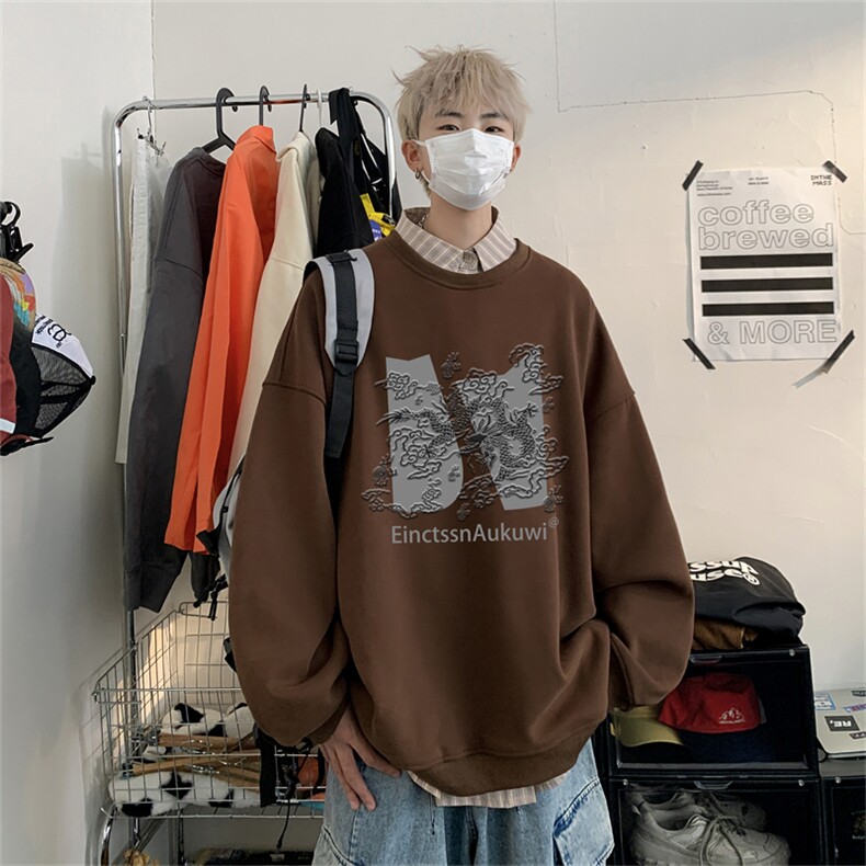 特P25控48秋冬新款男士圆领卫衣宽松休闲日常百搭上衣WQ2430,男装卫衣,电商B370