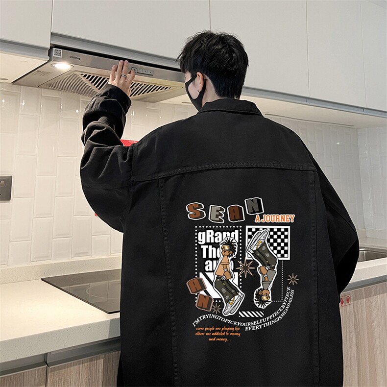 牛仔夹克男大码牛仔外套男茄克NJ77282-P60加绒款-P75,男装夹克,电商A040