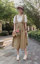 〈现货〉新款夏季假两件套娃娃连衣裙，女装连衣裙，瑟拉·女人缘