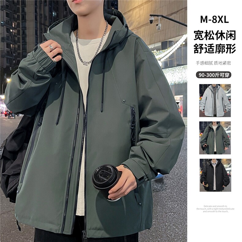 2026春季新款连帽双拉链男士外套8667-P75大码元，女装短外套，星座209