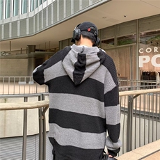 慵懒风毛衣男秋冬新款粗线麻花加厚圆领菱格套头宽松毛线针织衫，男装针织衫/毛衣，星座716-4
