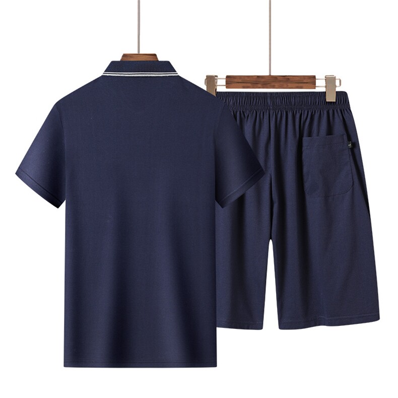 夏季男运动套装休闲透气中老年冰丝抗菌两件套晨练服爸爸男装,男装休闲套装,钱塘6003（原4033）