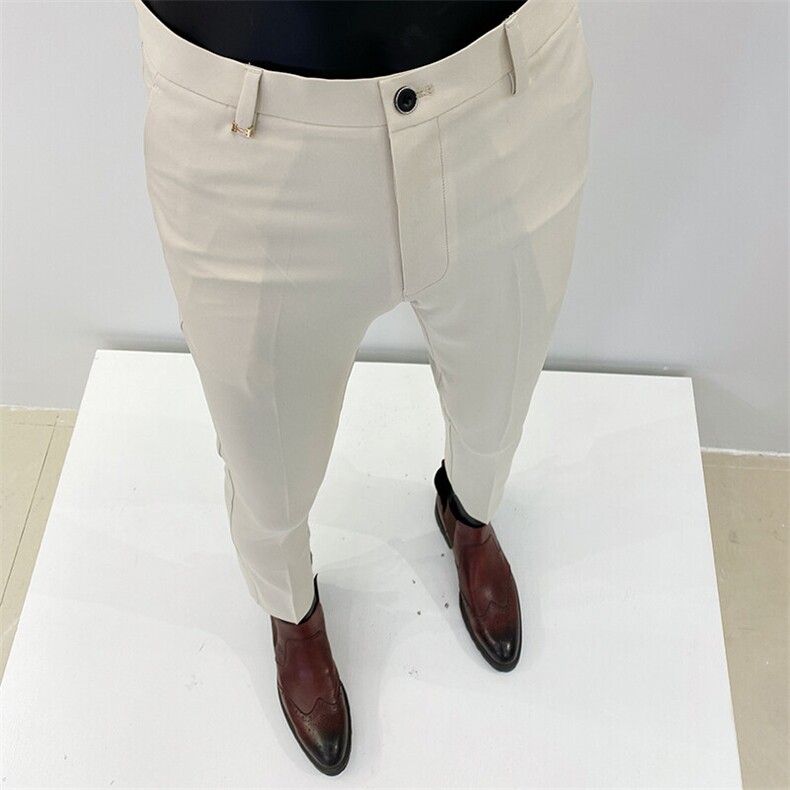春季西裤男修身直筒高级感商务休闲裤男士裤长裤915九分9159—P55,男装西裤,电商B368