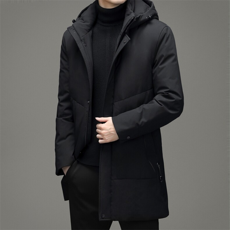 羽绒服男士商务冬季新款休闲连帽可卸中长款保暖外套DD21721-P400,男装羽绒服,电商B212（原钱塘6029）