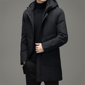 羽绒服男士商务冬季新款休闲连帽可卸中长款保暖外套DD21721-P400图片