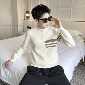 B353 MY829 P68 L-3XL 白色冬季男士常规版型潮版针织衫套头毛体图片