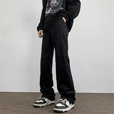 牛仔裤男新款美式潮牌宽松直筒阔腿休闲长裤N0171-P48，男装牛仔裤，星座308B-2