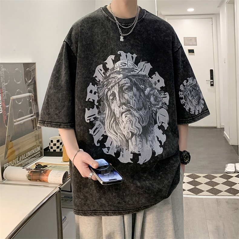 B239-X1005-P38耶稣抽象短袖T恤男,男装T恤,星座514-2(原B239)