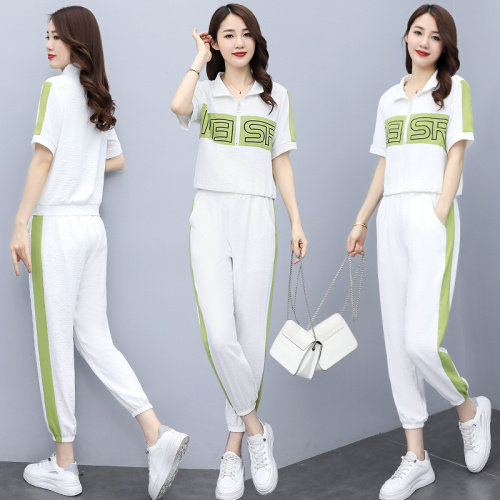 时尚休闲运动套装女2021年夏季新款女装气质休闲撞色两件套，女装运动套装，瑶迪依秀