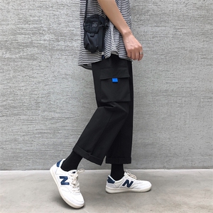 加绒潮流宽松2021港风九分裤男运动休闲工装裤 5106-P30加绒批35图片