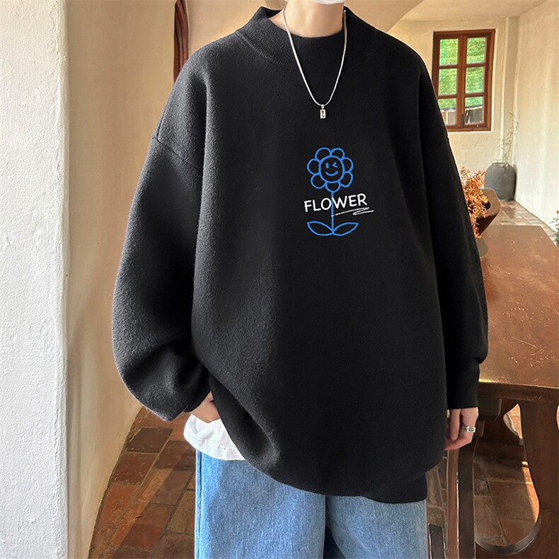控68半高领毛衣男士大码针织衫男毛线衣男M18274-P45加绒款-P65,男装针织衫/毛衣,电商A040