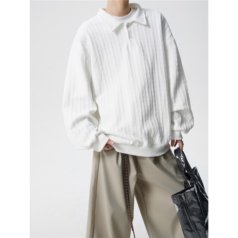 TWY27特P38控68polo圆领条纹情侣卫衣宽松外套男97聚酯纤维 3氨纶图片