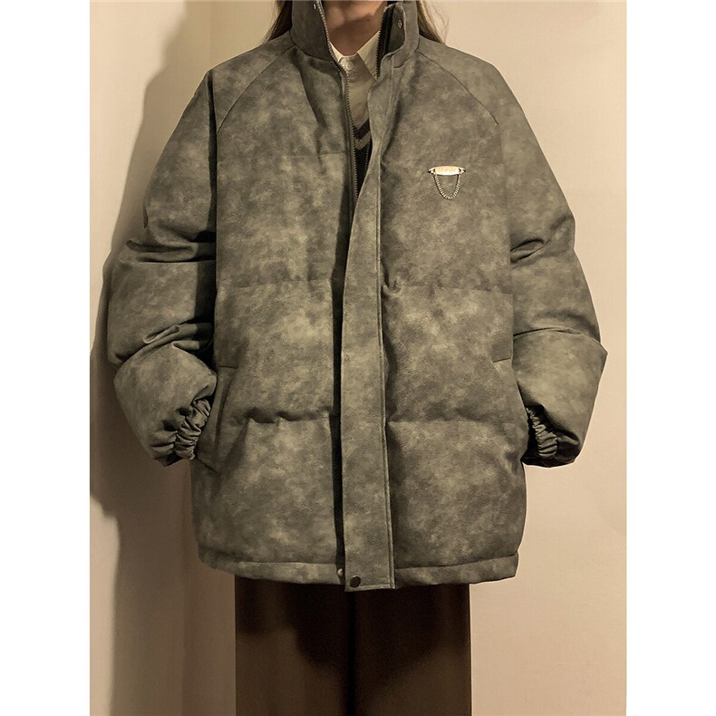 中性PU皮复古做旧金属设计棉衣男MY77102P130控198,女装棉衣/棉服,星座227-7