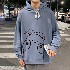 WY2236-P35纯棉连帽卫衣男大码运动帽衫宽松薄外套男，男装卫衣，电商A040