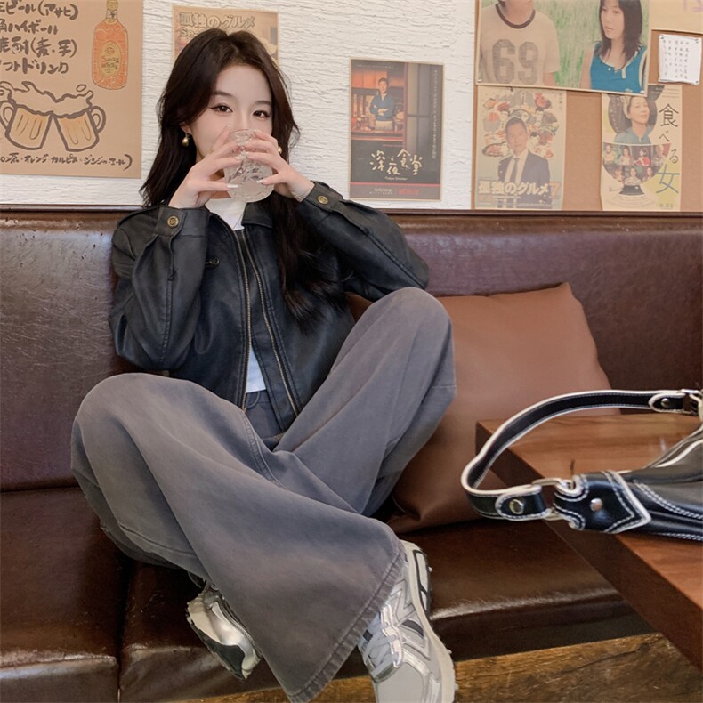 2025年春季现货高品质机车服皮衣外套,女装皮衣,臻衣坊