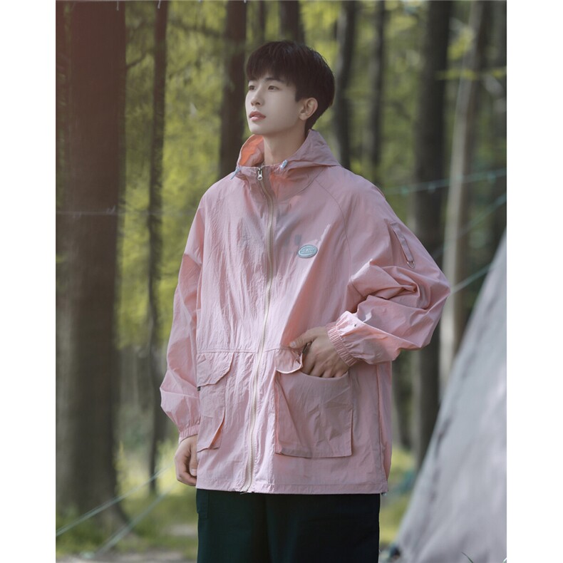 港风工装大口袋防晒衣男四角星金属点缀防晒服男FS77009P50控78，男装防晒衣，星座227-7