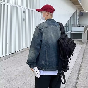 1506/QY80810/P45牛仔外套男港风宽松痞帅青少年男装帅气春秋图片