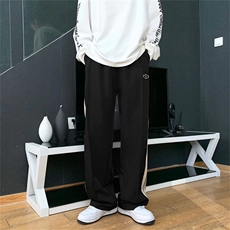 美式vibe风裤子高街ins垂感阔腿裤男直筒宽松中性裤子K1055-P32，男装休闲裤，星座1008-2