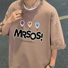 T802短袖t恤男夏季新款高街休闲纯棉体恤oversize大码宽松上衣服，男装T恤，星座304A-1