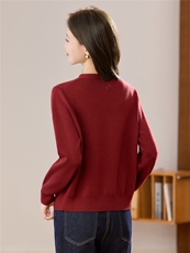 2025秋针织开衫女羊绒衫欧货高端秋装v领上衣早秋刺绣毛衣外套，女装羊毛衫，艾米