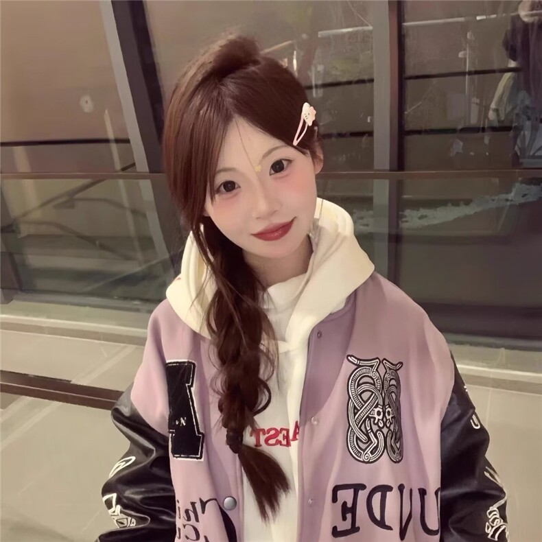 A202-P65美式高街拼接字母刺绣夹克棒球服男女春季新款潮牌,男装夹克,电商B323A