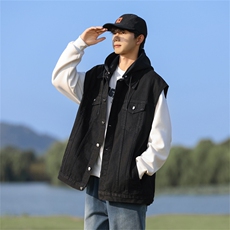 牛仔马甲男2025年秋季新款宽松夹克港风百搭工装外套MJ115-P60，男装夹克，星座1103-3