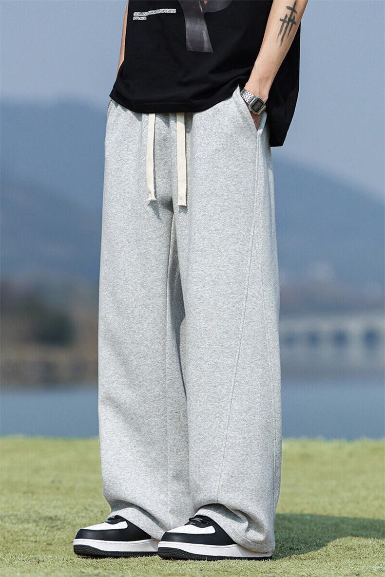 2025男夏新款宽松休闲运动卫裤阔腿直筒长裤Q29108-特P40,男装休闲裤,星座610（原A335）