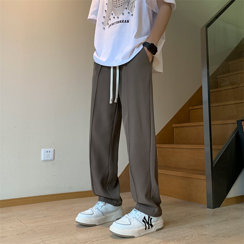 休闲裤男春夏季新款宽松冰丝坠感长裤K8096-P38,男装休闲裤,星座214-3