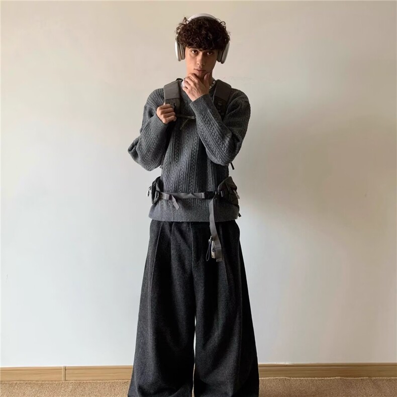 美式复古v领毛衣慵懒风休闲欧美针织衫外套上衣男潮MY0591-P50,男装针织衫/毛衣,星座308B-2