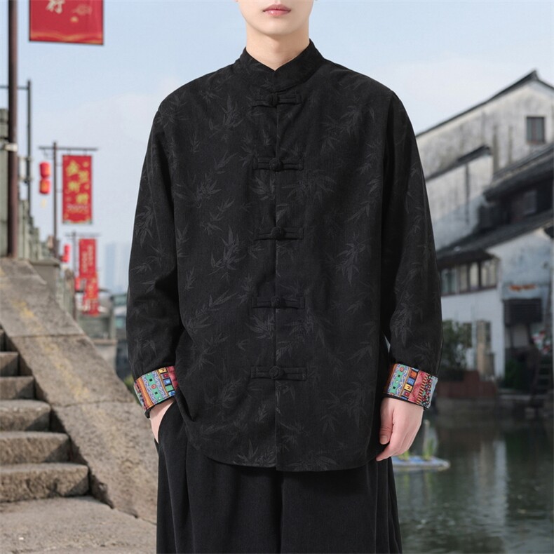 男士衬衫外套灯芯绒夹克盘扣立领风XZ1512-2511-P55,男装夹克,星座1512