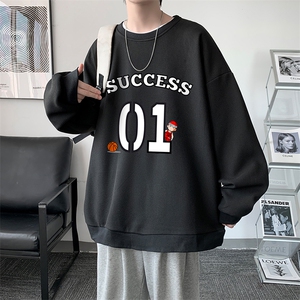 华夫格卫衣圆领卫衣男大码长袖t恤男外套 HW76205-P30加绒款-P40图片