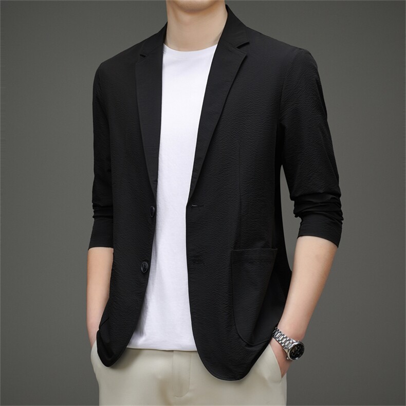 休闲男士西装夏季超薄款单层防晒西服男免烫小西服外套,男装西服,电商B212（原钱塘6029）